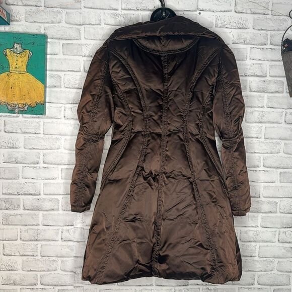 Jessica Simpson S Small Womens Down Filled Jacket Coat Brown Chocolate Parka - Picture 5 of 9